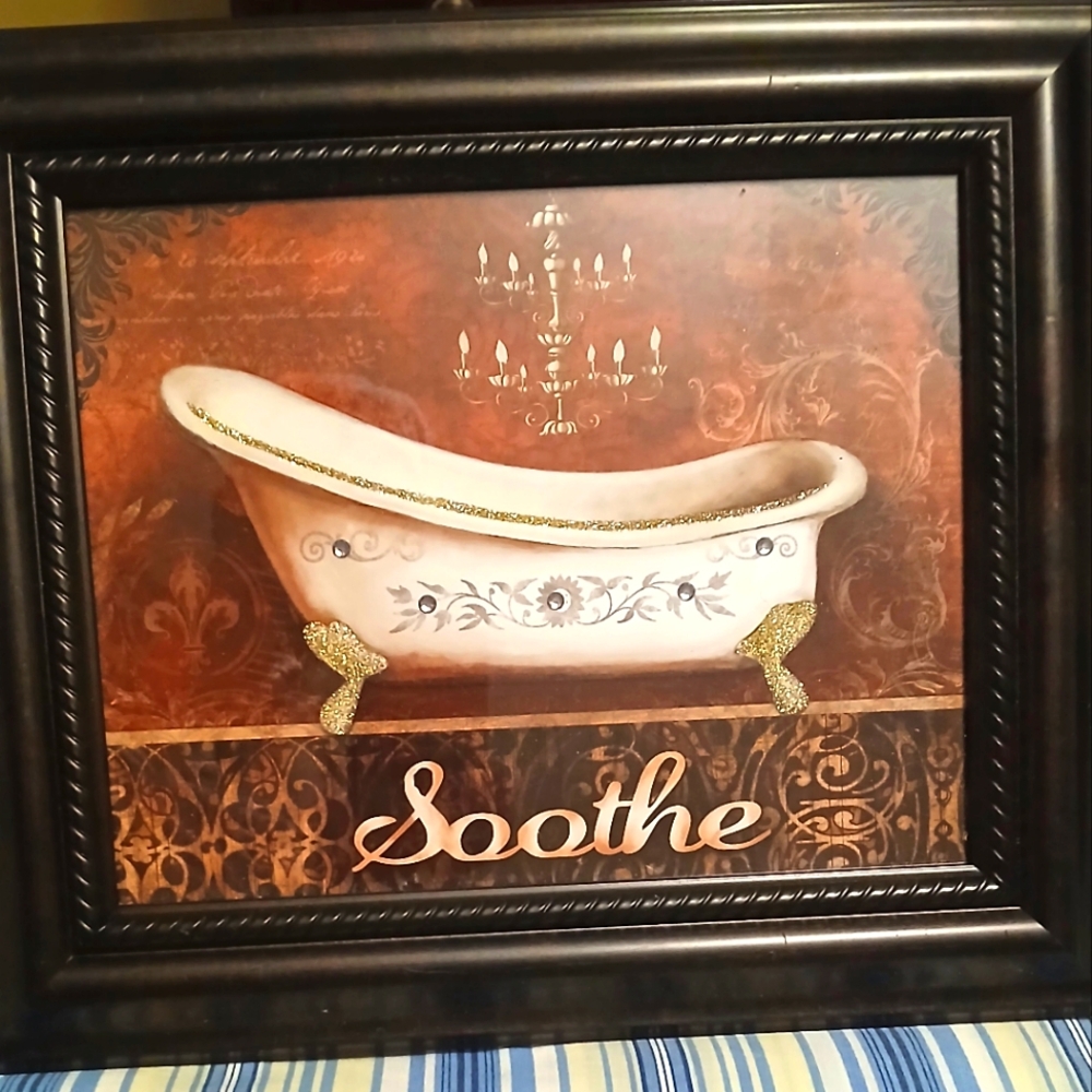 Soothe Elegant Framed Bathtub Art